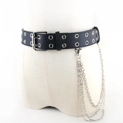 Chic punk girl chain belt