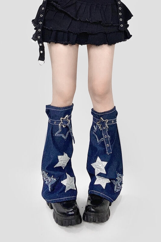 cutiekill-cool-star-denim-leg-warmers-c0331