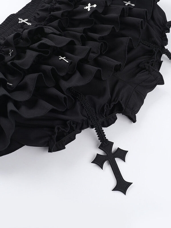 cutiekill-cross-pendants-ruffled-layered-bloomer-skirt-ah0796