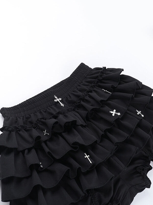 cutiekill-cross-pendants-ruffled-layered-bloomer-skirt-ah0796