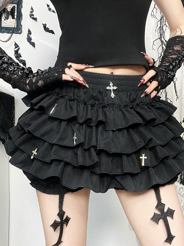 cutiekill-cross-pendants-ruffled-layered-bloomer-skirt-ah0796