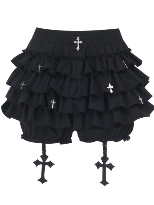 cutiekill-cross-pendants-ruffled-layered-bloomer-skirt-ah0796