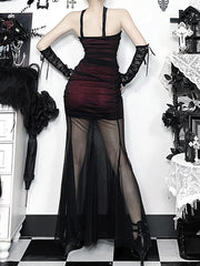 cutiekill-dark-aesthetic-corset-mesh-mermaid-dress-ah0917