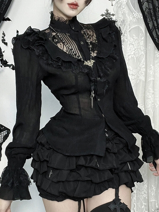 cutiekill-dark-aesthetic-lace-ruffled-blouse-ah0913