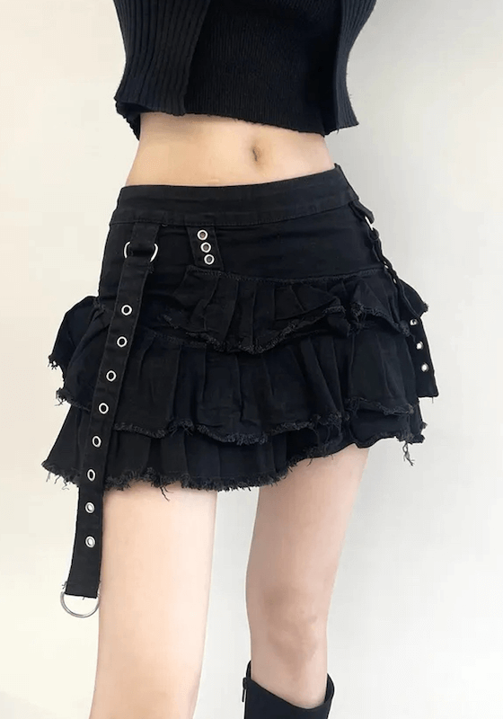 cutiekill-dark-layered-denim-skirt-om0231