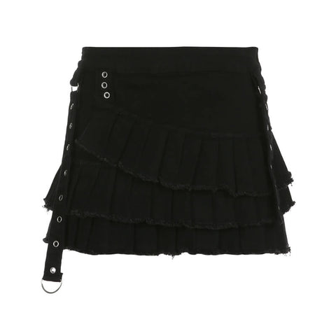 Dark layered denim skirt – Cutiekill
