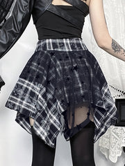 cutiekill-dark-punk-mesh-plaid-skirt-ah0906