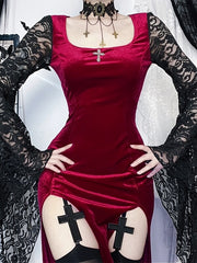cutiekill-dark-witch-lace-sleeves-high-slit-dress-ah0868