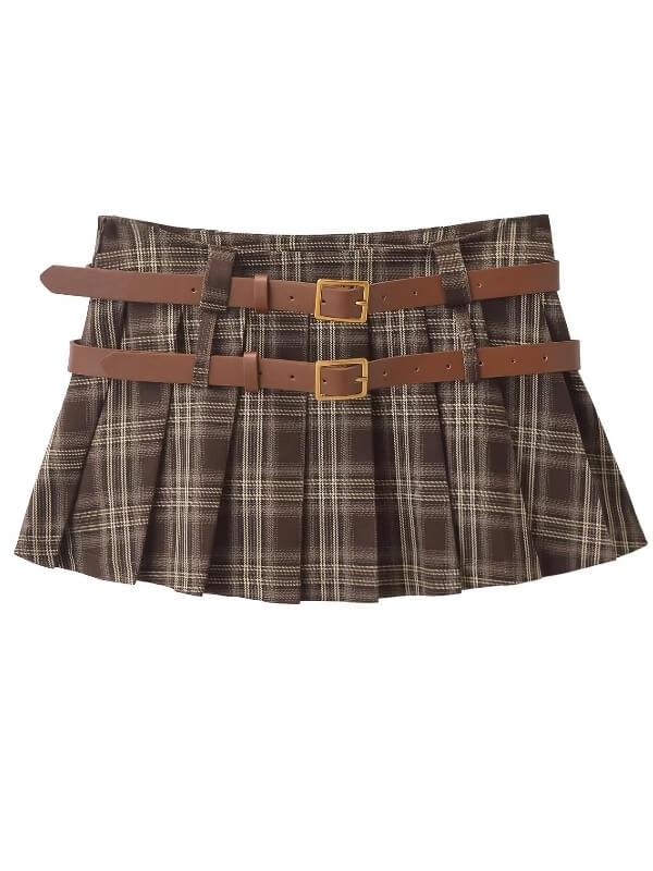 cutiekill-double-belt-academia-plaid-mini-skirt-om0395