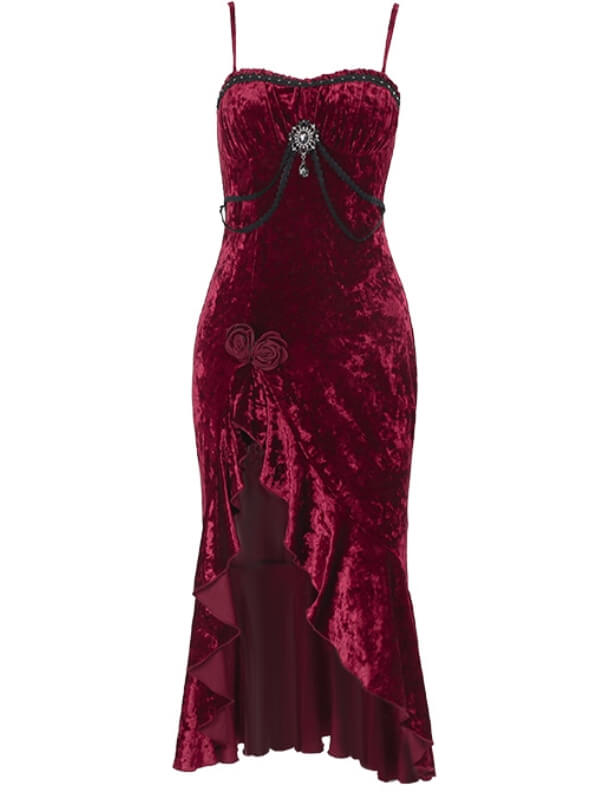 cutiekill-elegant-gem-red-flounced-dress-ah0765