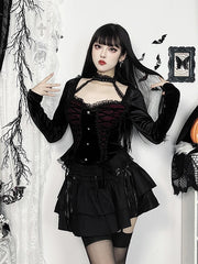 cutiekill-elegant-goth-lace-up-ribbon-top-ah0778