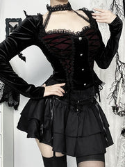 cutiekill-elegant-goth-lace-up-ribbon-top-ah0778