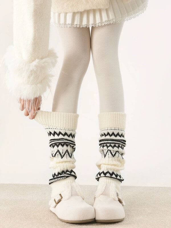 cutiekill-fair-isle-wavy-grain-warm-leg-warmers-c0526