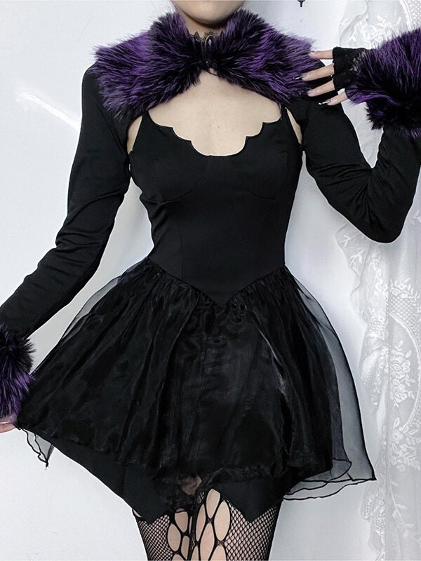 cutiekill-fluffy-goth-lolita-two-piece-dress-ah0576
