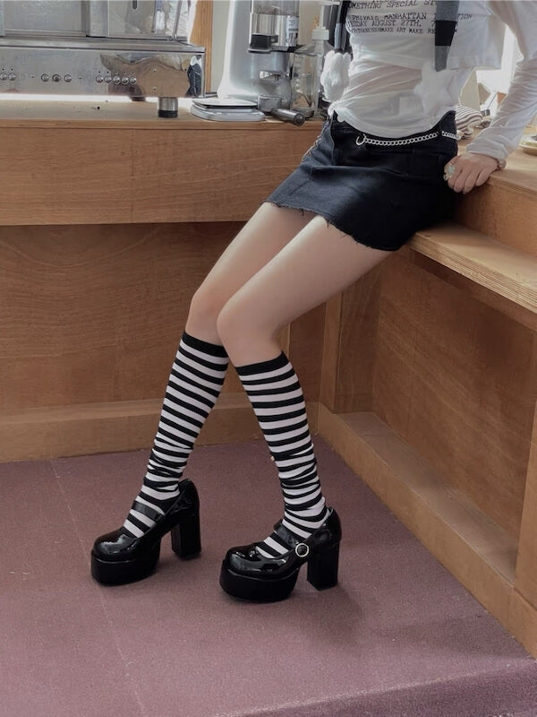 Kawaii stripes stockings SE8931  Striped stockings, Sock outfits, Cute  stockings
