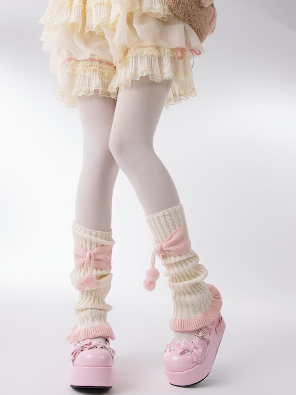 cutiekill-girly-bow-pompon-leg-warmers-c0204