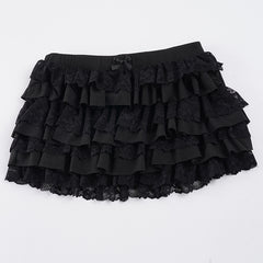 Gisele gloomy lace cake skort