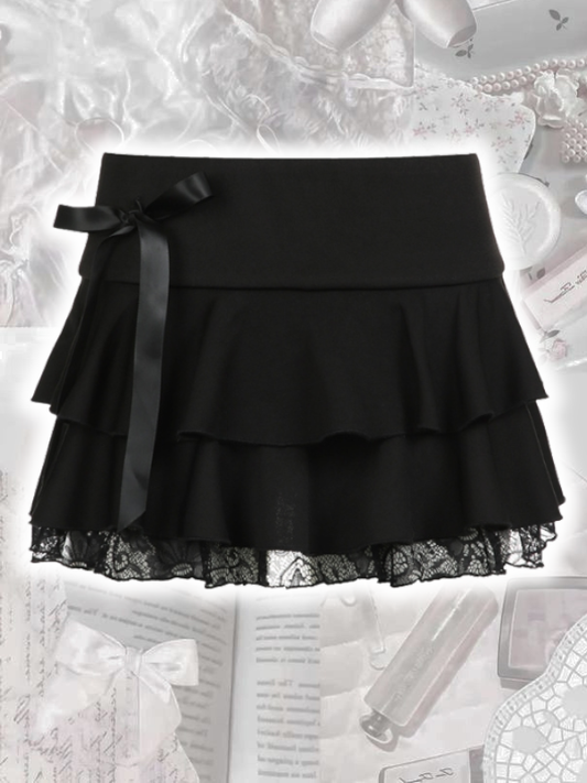 Gloomy coquette bow skirt