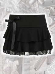 Gloomy coquette bow skirt