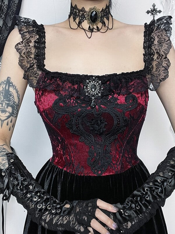 Gorgeous ruby gothic dress – Cutiekill