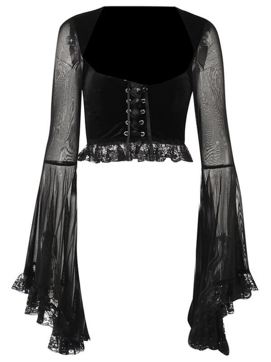 cutiekill-goth-flare-sleeves-ribbon-top-ah0339 600