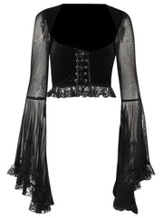 cutiekill-goth-flare-sleeves-ribbon-top-ah0339