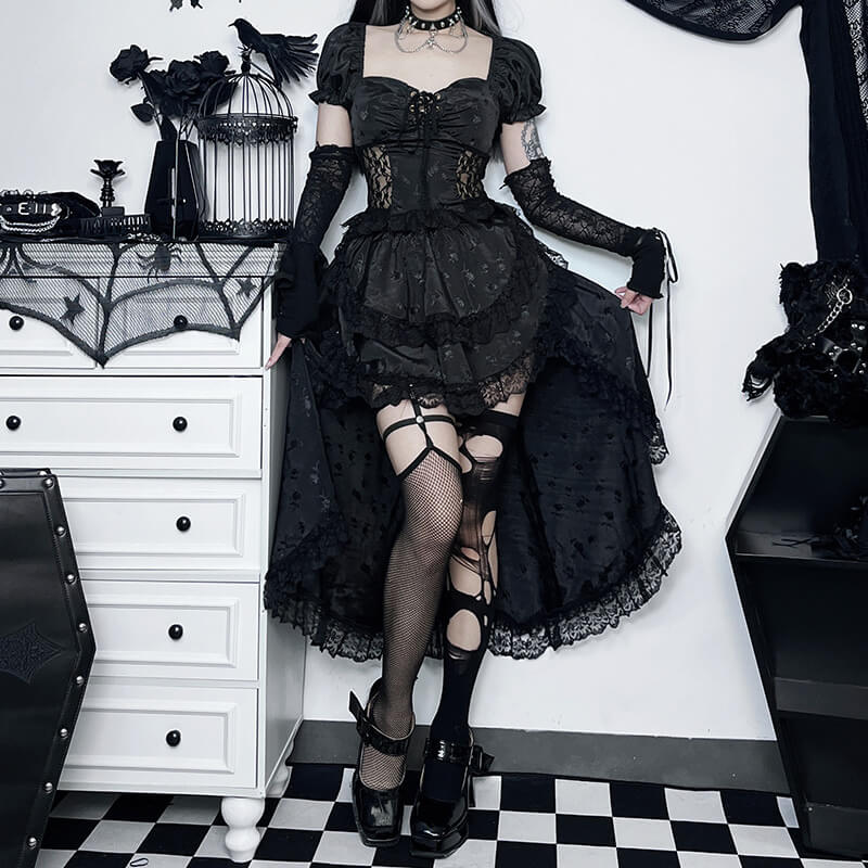cutiekill-goth-queen-elegant-top-skirt-ah0441