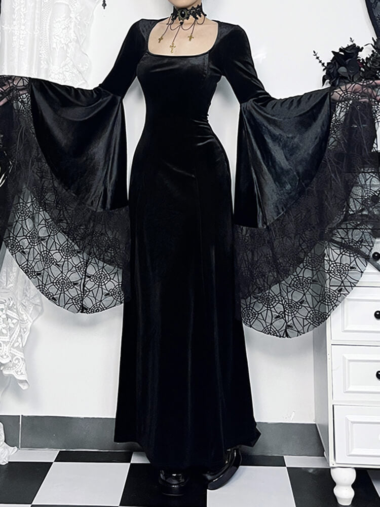 cutiekill-goth-queen-spiderweb-sleeves-dress-ah0577