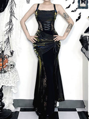 cutiekill-gothic-aesthetic-lace-up-fishtail-dress-ah0858