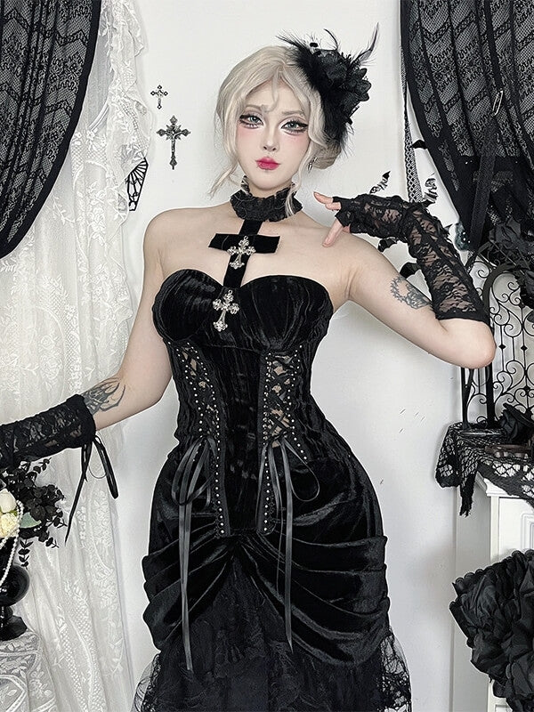 cutiekill-gothic-angelic-cross-ribbon-lace-halter-corset-ah0878