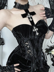 cutiekill-gothic-angelic-cross-ribbon-lace-halter-corset-ah0878