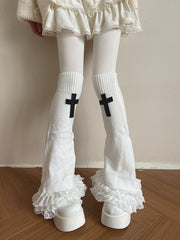 cutiekill-gothic-cross-lace-layered-flared-leg-warmers-c0517
