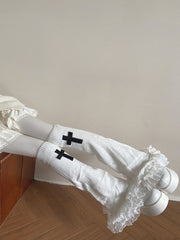 cutiekill-gothic-cross-lace-layered-flared-leg-warmers-c0517