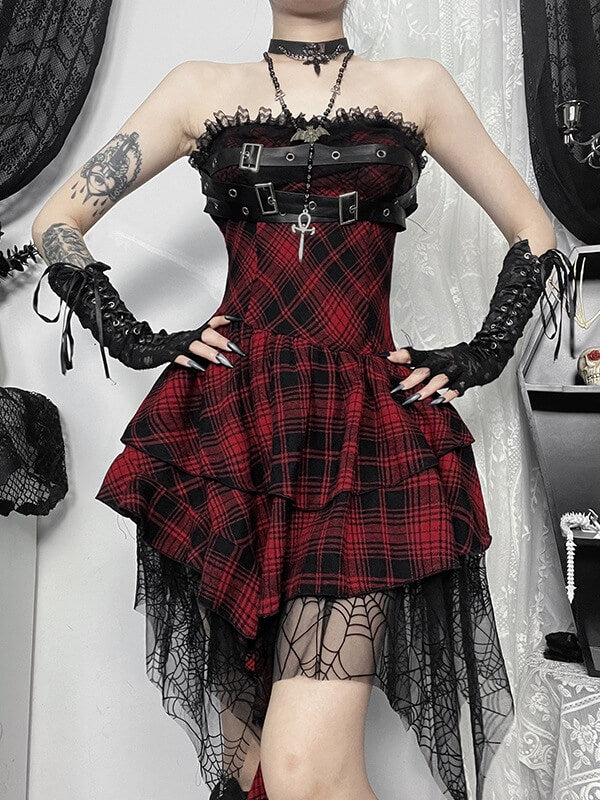 cutiekill-gothic-doll-red-plaid-tube-dress-ah0711-2