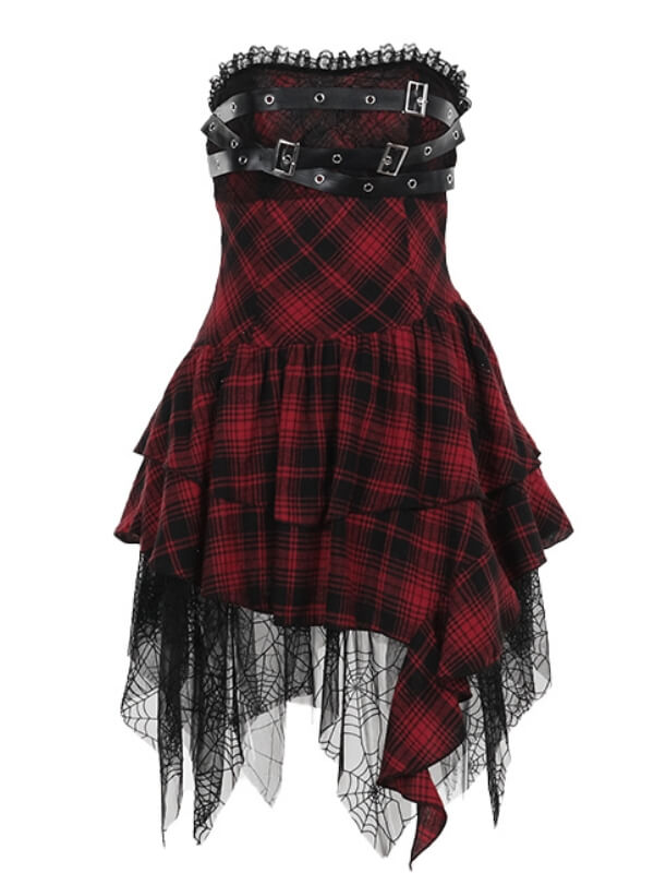 cutiekill-gothic-doll-red-plaid-tube-dress-ah0711-2