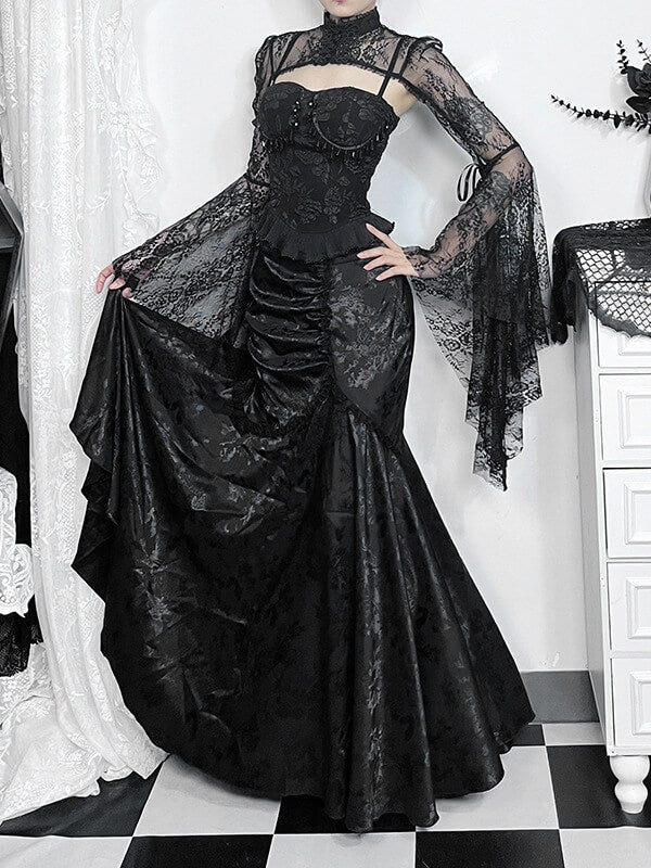      cutiekill-gothic-elegance-fishtail-skirt-ah0648