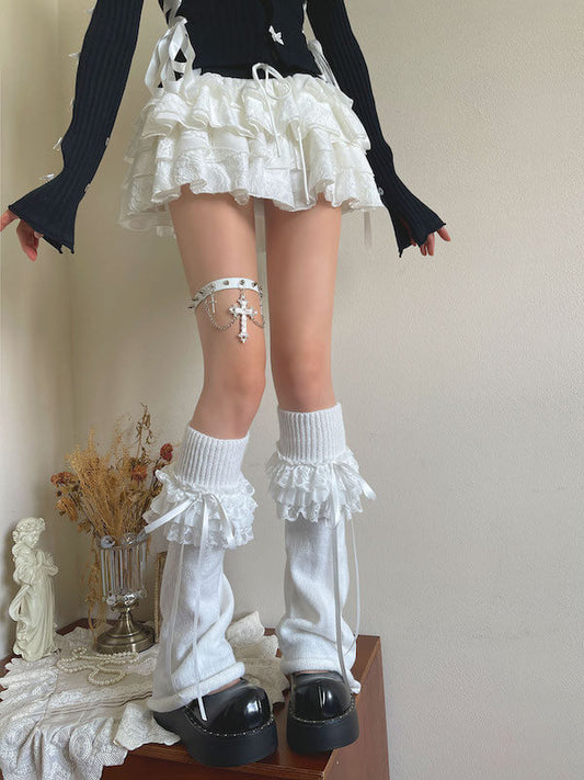 cutiekill-gothic-lace-triple-ruffle-knit-leg-warmers-c0514