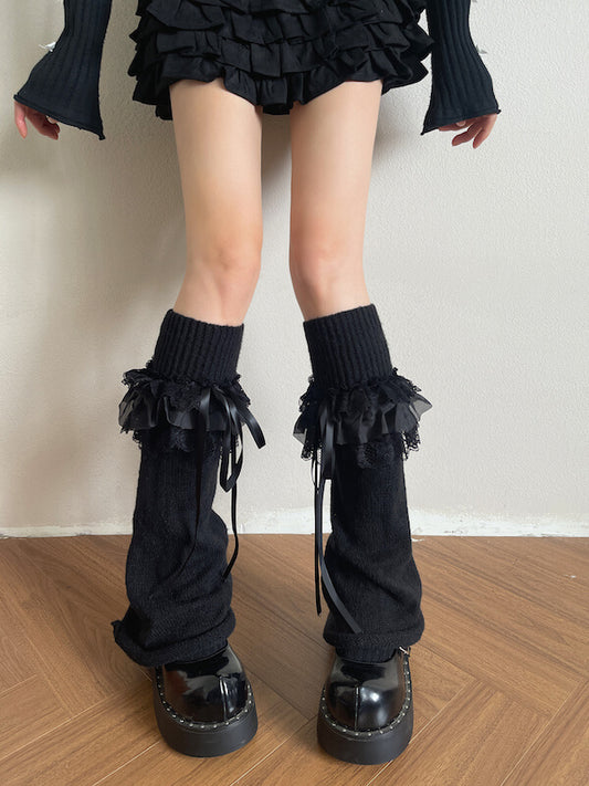 cutiekill-gothic-lace-triple-ruffle-knit-leg-warmers-c0514