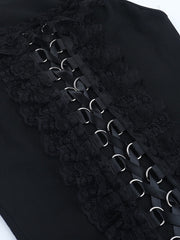 Gothic lace-up tank top with choker