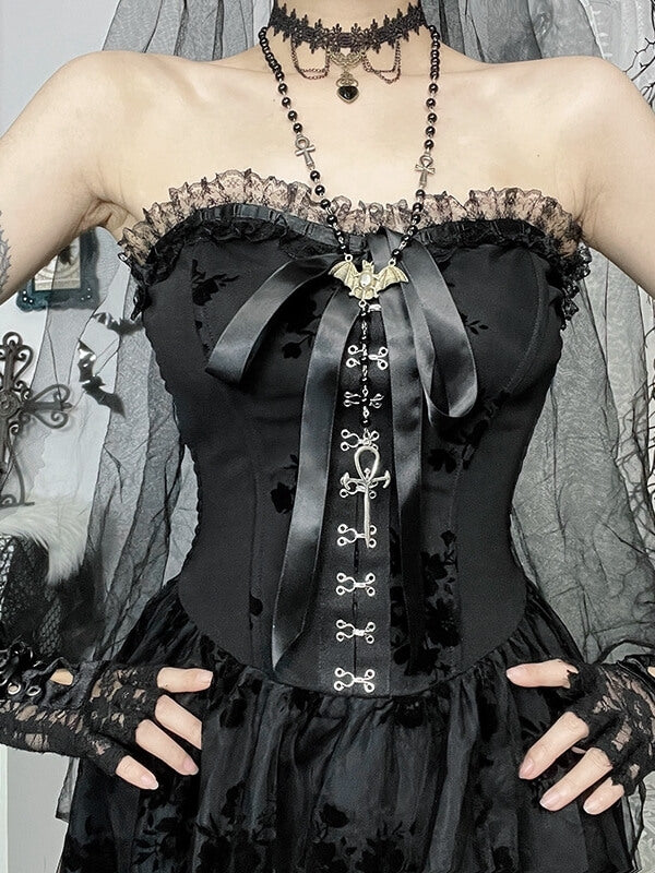 cutiekill-gothic-lolita-floral-mesh-tube-dress-ah0830