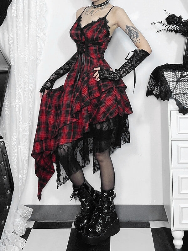 cutiekill-gothic-punk-red-plaid-irregular-dress-ah0656