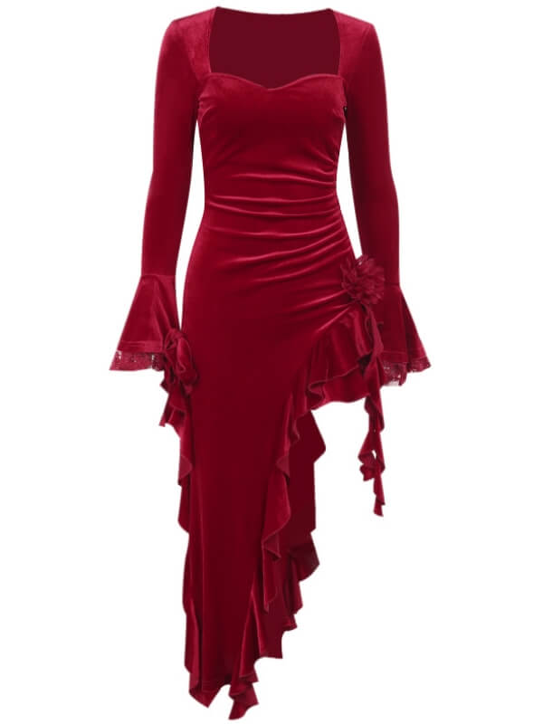 cutiekill-gothic-romance-rose-slit-dress-ah0798