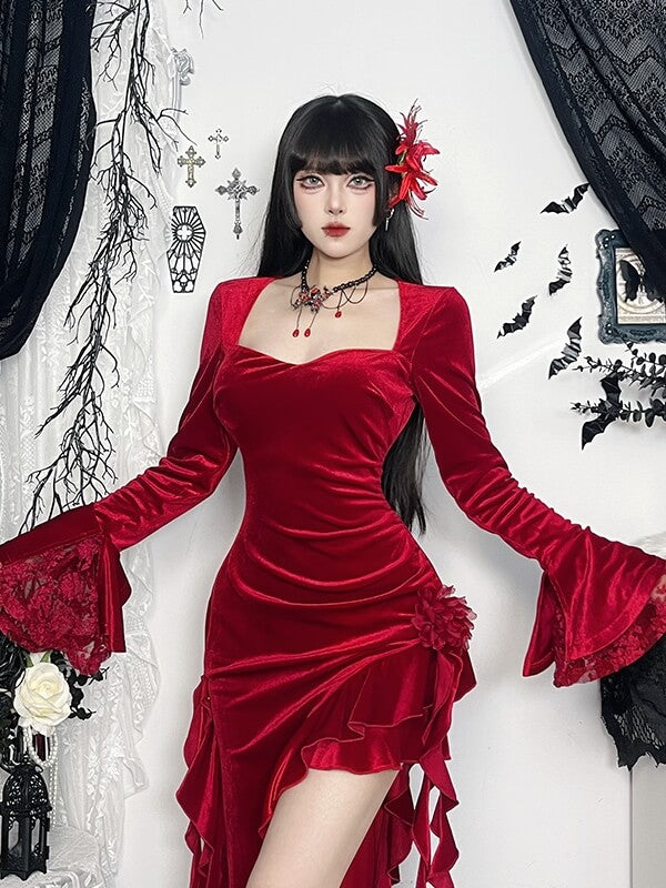 cutiekill-gothic-romance-rose-slit-dress-ah0798