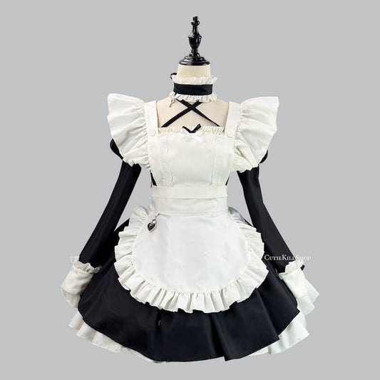 Gothic ruffle maid dress 800