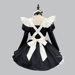 Gothic ruffle maid dress