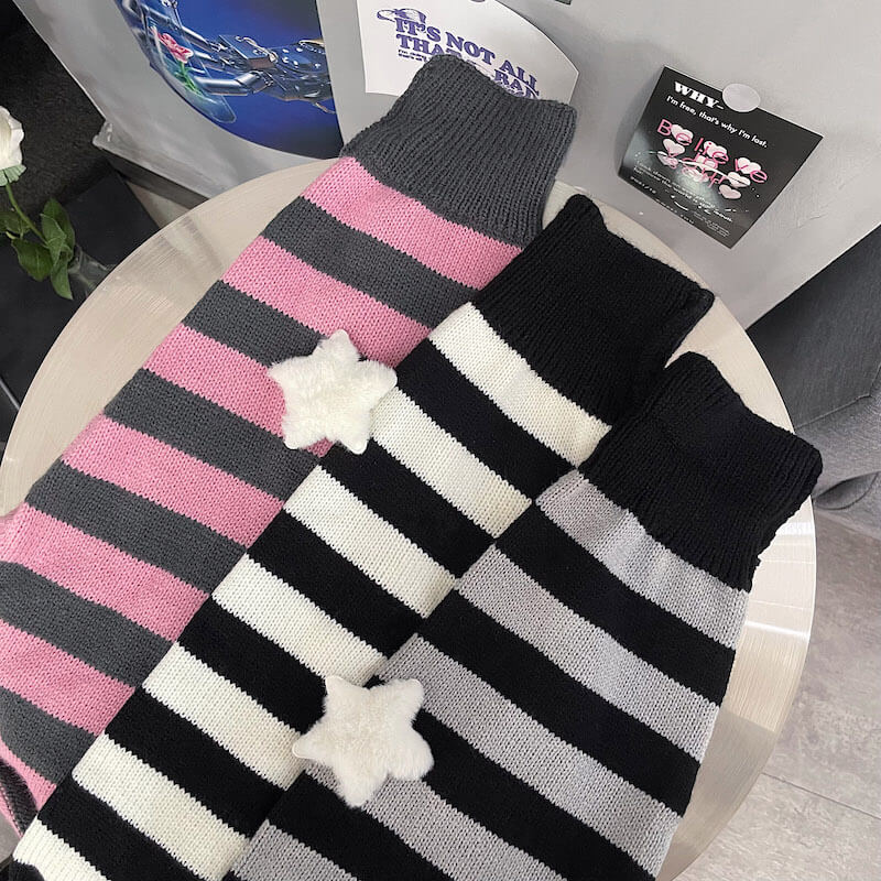 Grey pink y2k leg warmer – Cutiekill
