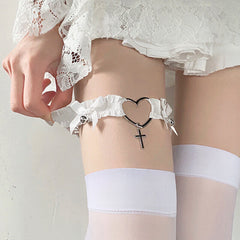 cutiekill-heart-cross-lace-bow-garter-choker-g0008