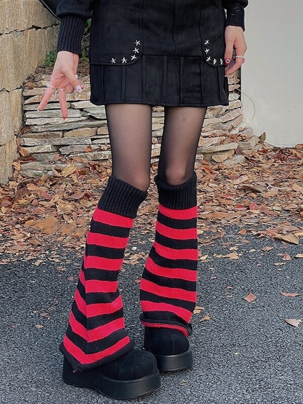    cutiekill-hot-girl-y2k-stripes-knit-leg-warmers-c0071
