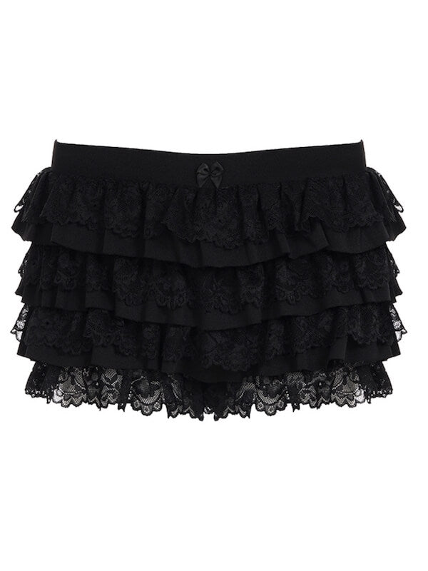 cutiekill-katrina-black-lace-layered-cake-skort-bloomers-om0465