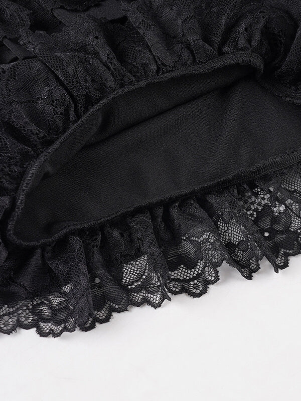 cutiekill-katrina-black-lace-layered-cake-skort-bloomers-om0465